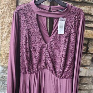 Torrid Purple Lace Skater Dress Midi NWT